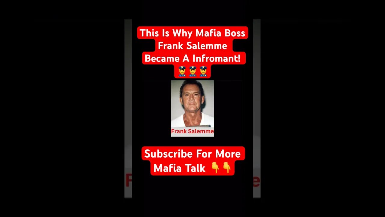 This Is Why Mafia Boss Frank Salemme Became A Infromant! 👮♂️ #mafia #crime #informant #witness