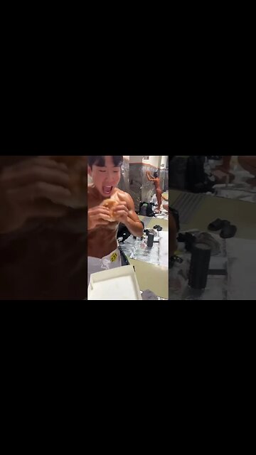 Body Builder Has Cheat Meal After Months Of Training