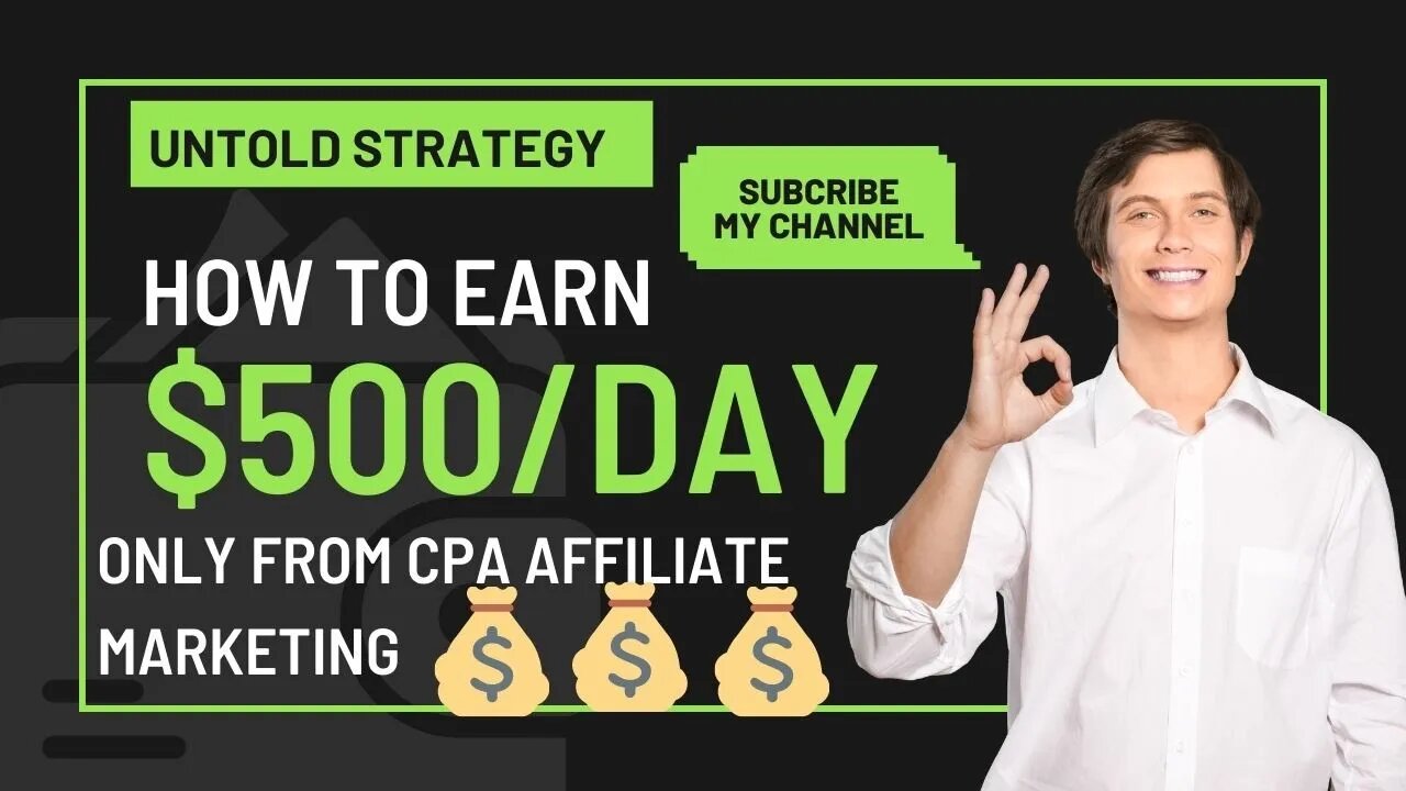 3 simple steps to starting your own CPA affiliate marketing business $500 / Day #shorts