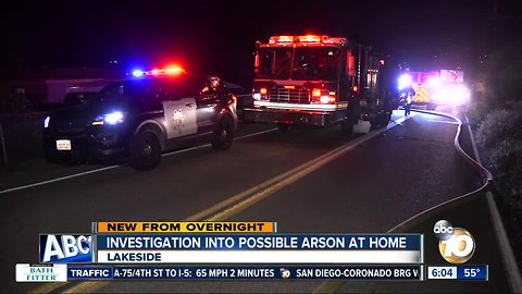 Fire at Lakeside home believed to be arson