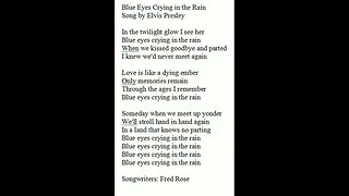 Elvis Presley - Blue Eyes Crying in the Rain by SRM