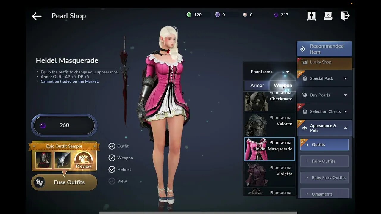 OOTD PINK OUTFIT BLACK DESERT MOBILE