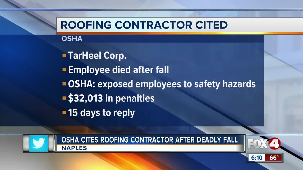 OSHA cites Naples roofing contractor