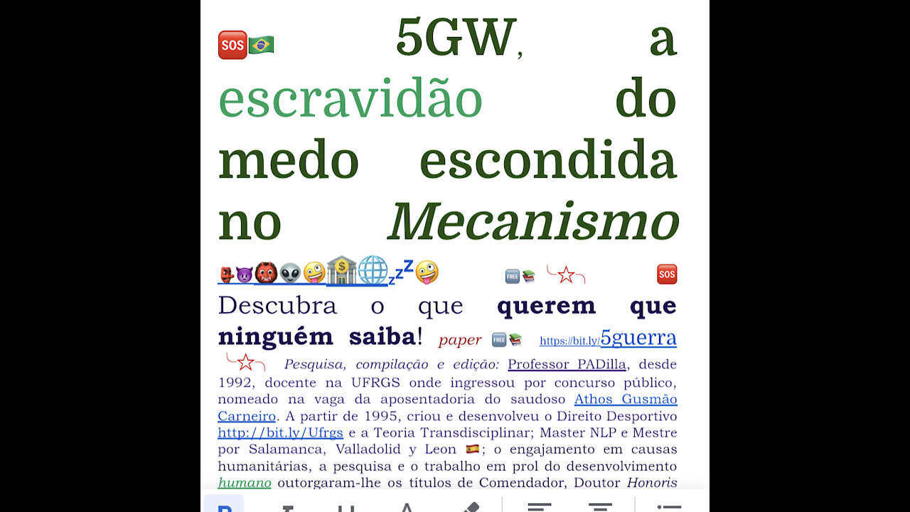 O medo é usado para impedir de pensar, desligar a racionalidade