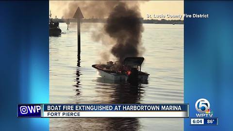 Boat fire extinguished at Harbortown Marina in Fort Pierce