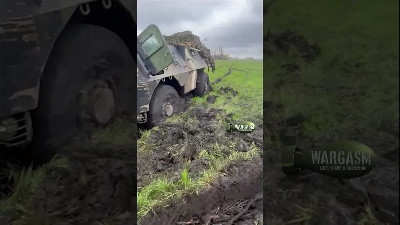 Ukrainian amphibious vehicles disabled by mud