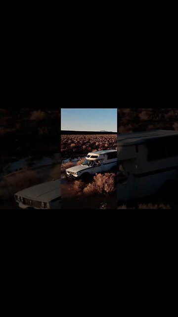 Truck camping at golden hour.