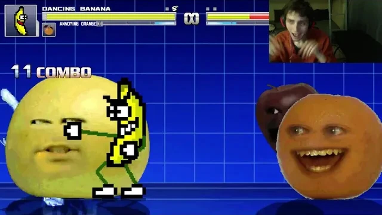 Fruit Characters (Annoying Orange And Dancing Banana) VS Iceman In An Epic Battle In MUGEN