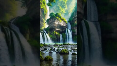 Rainforest Waterfall [ai generated video] 🌿💦🌴