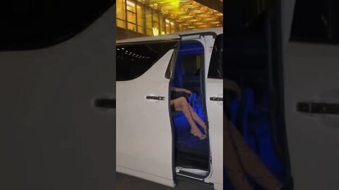 Chinese Girl Must Be A Star Getting Out Of The Car