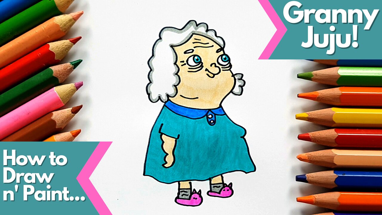 How to draw and paint Granny Juju from Jorel's Brother