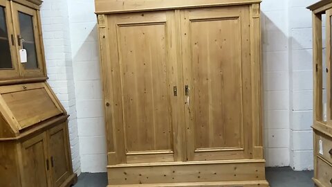 Double East German Antique Pine Wardrobe (Dismantles) (Y7001F) @PinefindersCoUk