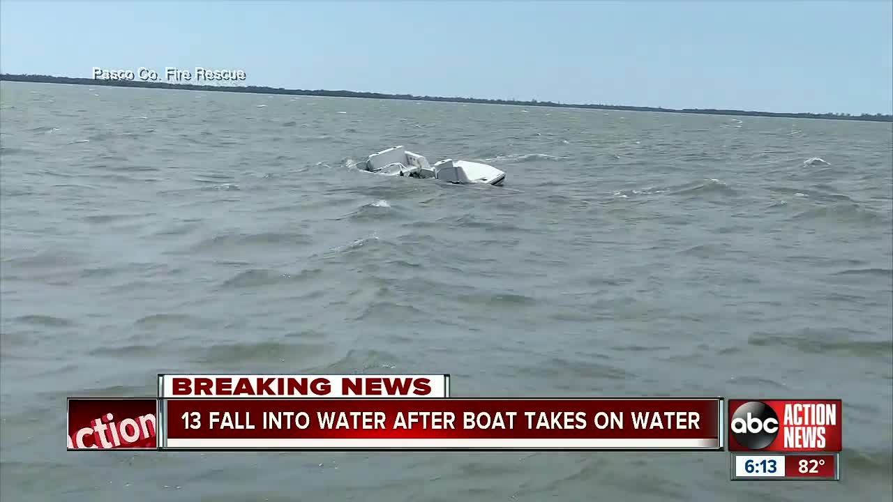 Boat accident sends over a dozen people into water near Anclote Park; first responders on scene