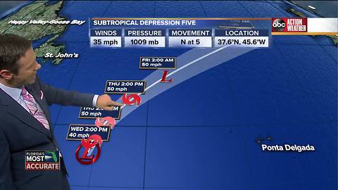 Subtropical Depression Five Forms | Tracking the Tropics