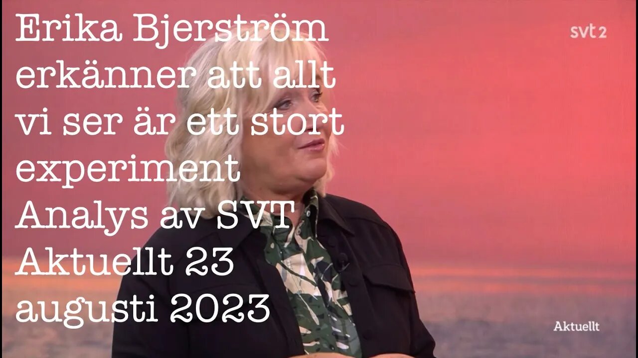 Erika Bjerström erkänner att det vi ser är ett experiment Analys SVT Aktuellt 23 augusti 2023