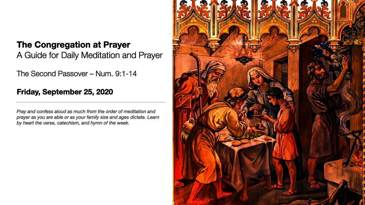 The Second Passover – The Congregation at Prayer for September 25, 2020