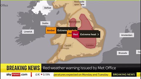 Sky News - News breaks of Red weather warning | Extreme heat 15/07/2022