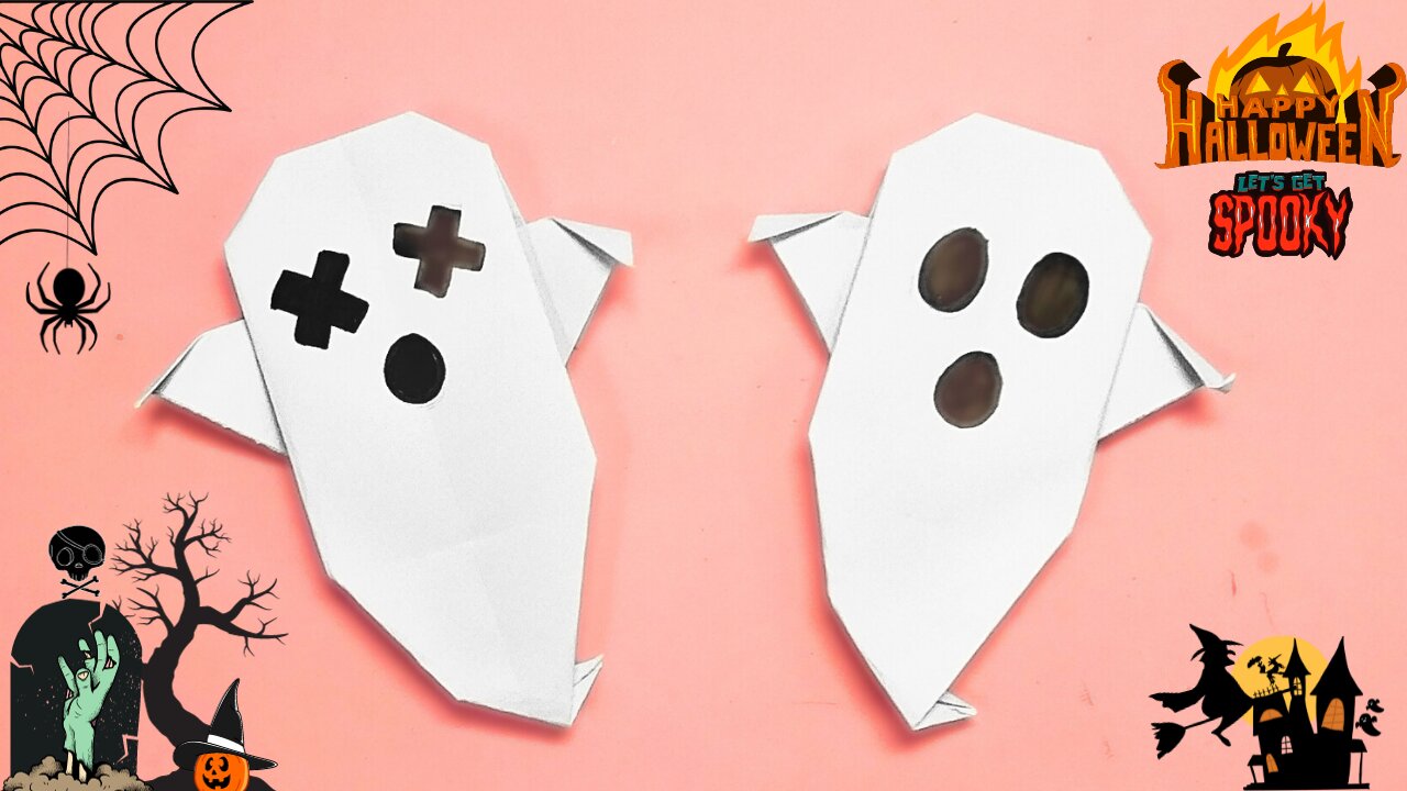 DIY Halloween Paper Ghost | Origami Halloween Paper Ghost| Halloween garland Ghost