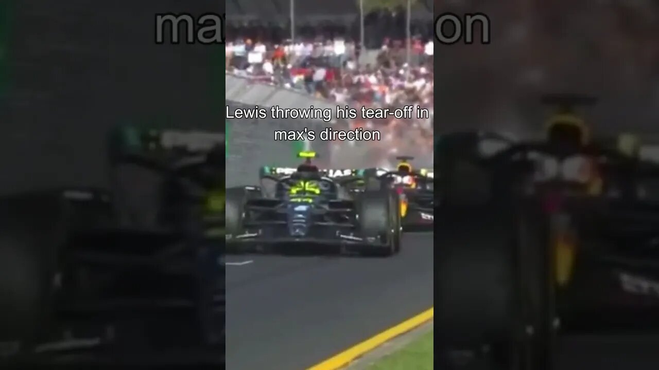 Lewis Mario Karts in a real race throwing his tear off in max's direction #shorts