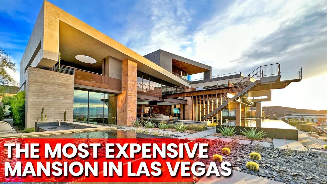 Las Vegas Mega Mansion has a POOL IN THE LIVING ROOM!