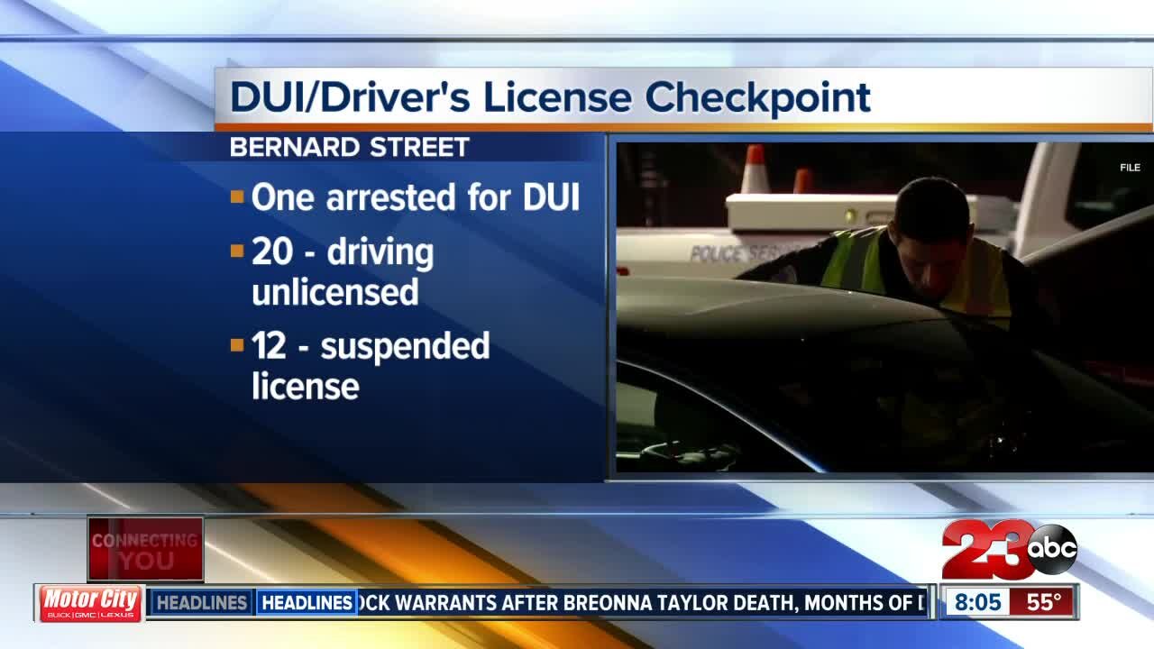 DUI/Driver's License Checkpoint results