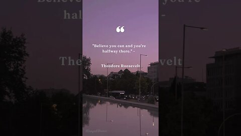 Believe you can and you're halfway there Theodore Roosevelt