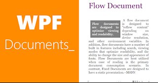 WPF Documents | Flow Documents-i | Documents in WPF