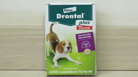 Vermífugo Bayer Drontal Plus Sabor Carne para Cães de até 10kg 4 Comprimidos