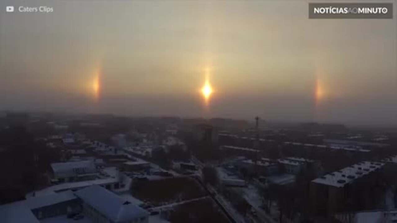 Fenômeno natural cria auréola em volta do Sol!