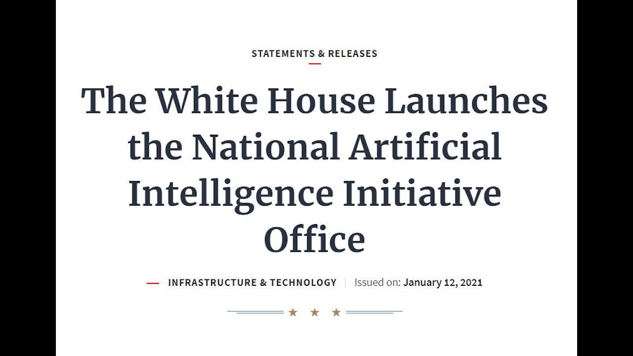 2021-01-20 New US Office of Artificial Intelligence