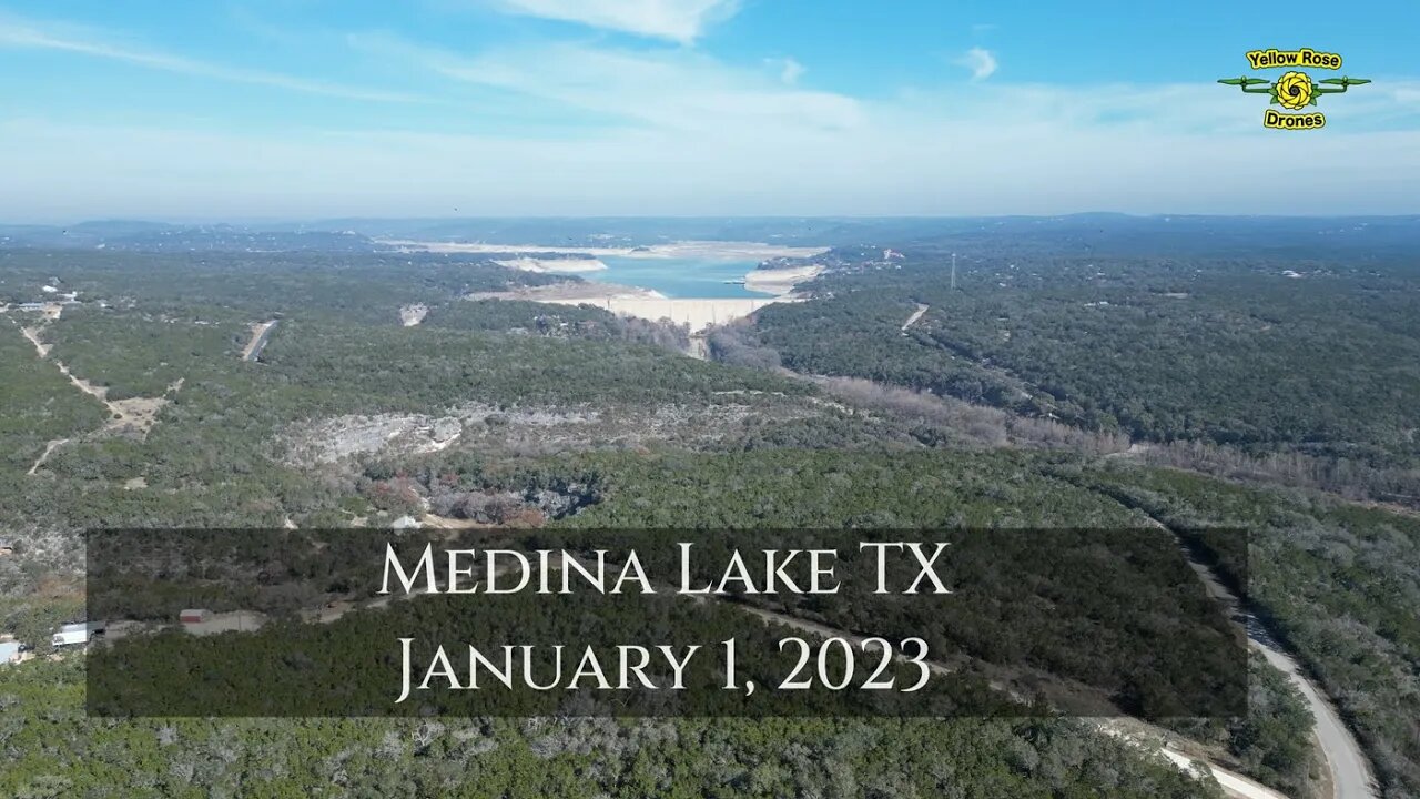 Drone View of Medina Lake TX Water Level 6.4% on January 1 2023 #drought #djimini3pro