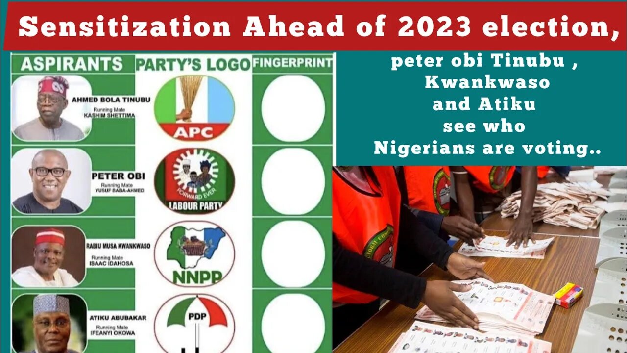 Sensitization Ahead of 2023 election, peter obi Tinubu and Atiku see who Nigerians are voting..