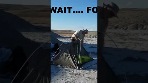 Failed Tent Setup in the Badlands