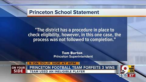 Princeton football team forfeits three wins