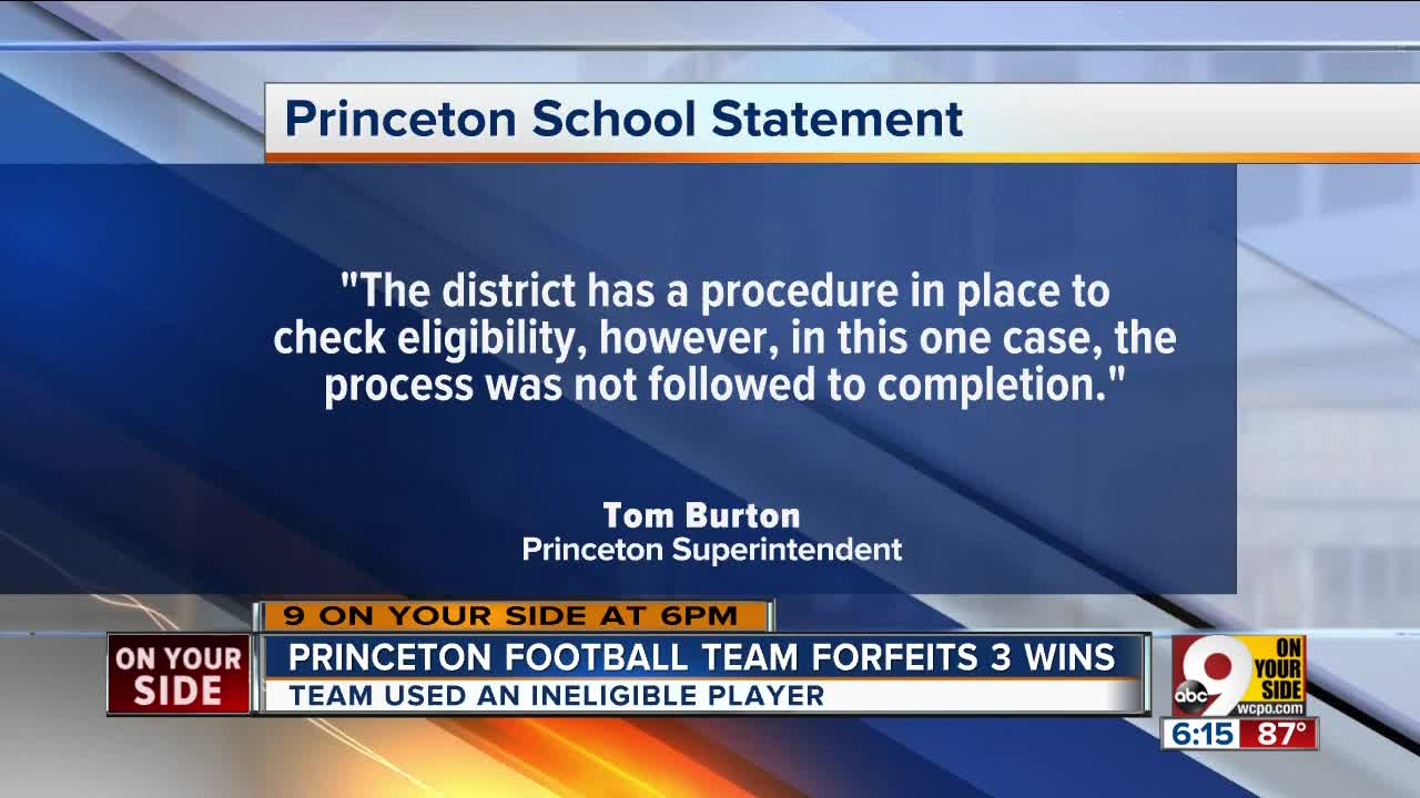 Princeton football team forfeits three wins