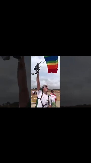 landing with a parachute 🤣 #shorts