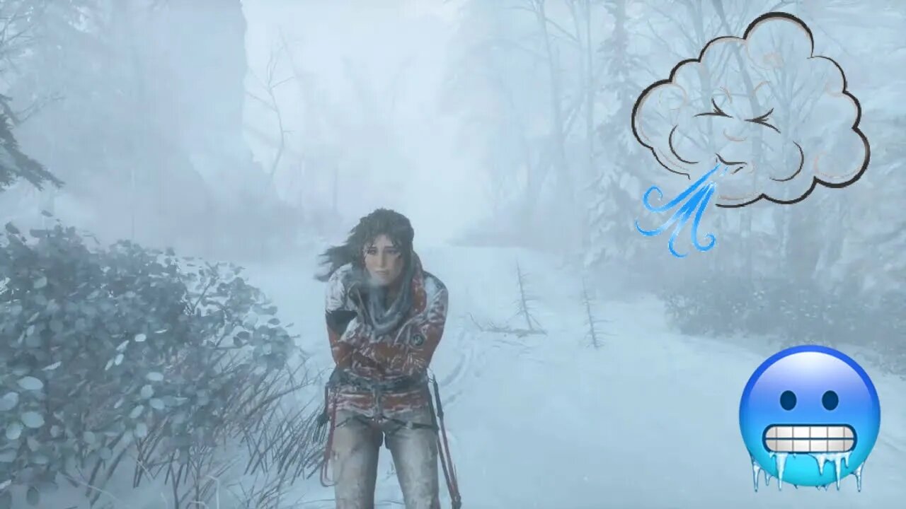 Rise of the tomb raider, lara freezing and shivering cold