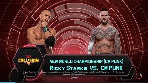 AEW Collision CM Punk vs Ricky Starks for the "Real" AEW World Championship