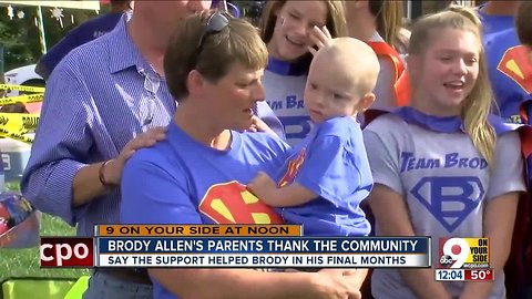 Family of Brody Allen thanks public for support