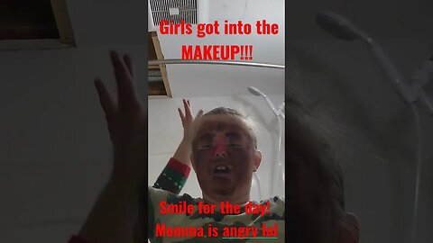 #girls got into the #makeup #mommabear #angry #sisterslove GOD BLESS! JESUS LOVES YOU #subscribe