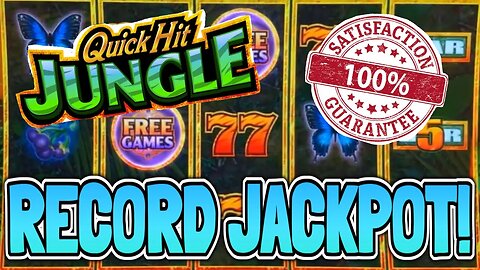 NEW RECORD! 🏆 MY BEST JACKPOT EVER RECORDED ON QUICK HIT JUNGLE!