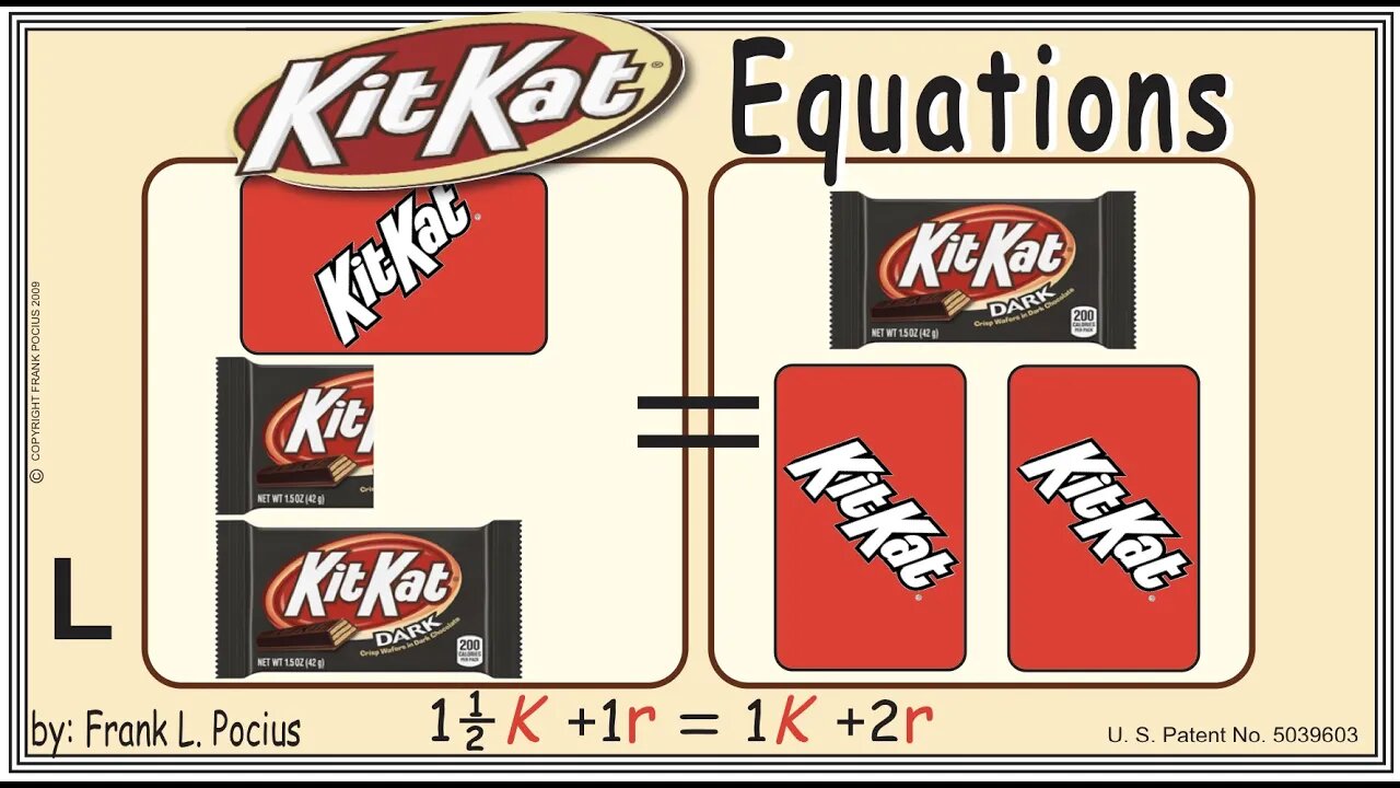 VISUAL KITKAT DARK 1.5K+1r=1K+2r EQUATION _ SOLVING EQUATIONS _ SOLVING WORD PROBLEMS