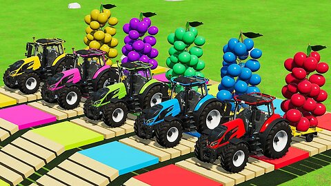 LOAD AND TRANSPORT GIANT GRAPES WITH MEDIUM VALTRA TRACTORS & FORKLIFTS CHALLENGE - FS22