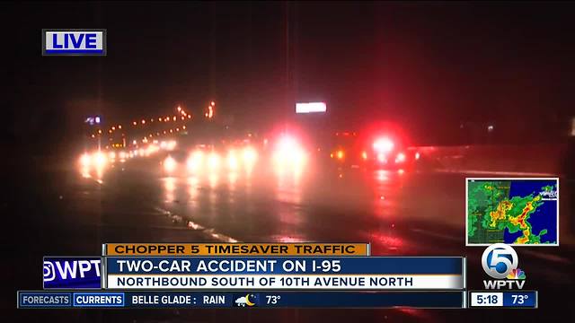 Crash closes lanes on I-95 northbound in Lake Worth