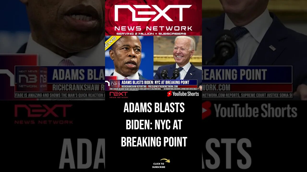 Adams Blasts Biden: NYC at Breaking Point #shorts