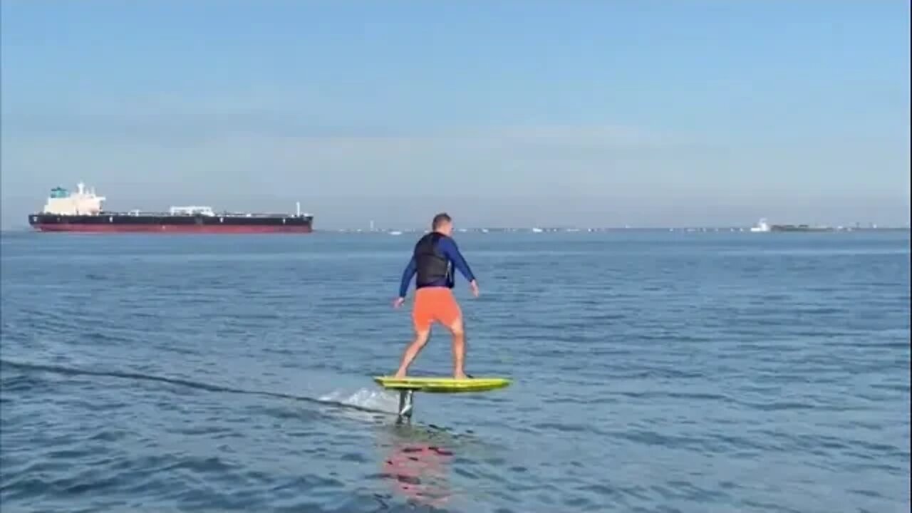 Galveston Bay Tanker Foiling