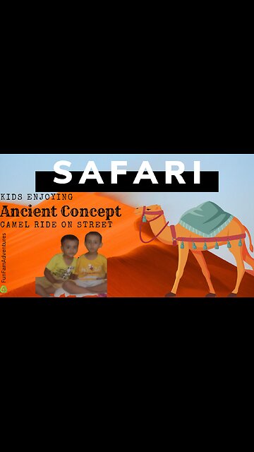 Joyful Kids Take a Timeless Camel Ride Down the Street! 🐫🌟