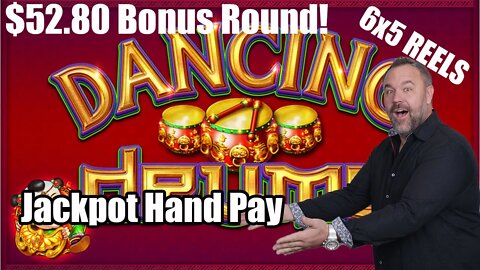 Dancing Drums - $52.80 Max Bets! Circa! Max Bet BONUS Round! Hand Pay Jackpot!