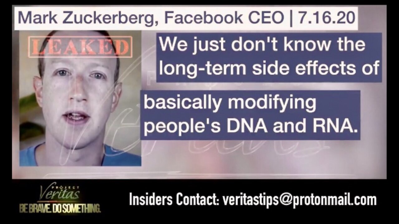 EXPOSED - Facebook's CEO Zuckerberg on Modifying People’s DNA with RNA "Vaccines"