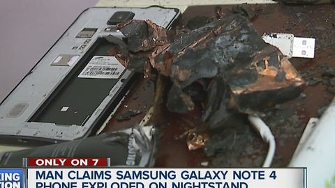 Man says Samsung Note 4 exploded on his nightstand